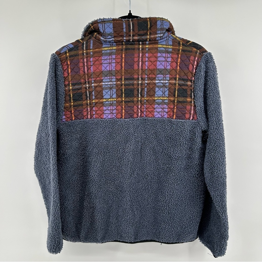 Vera Bradley Women's Teddy Fleece Blue Pullover 1/4 Zip Tartan Plaid Size S/M - Picture 5 of 7
